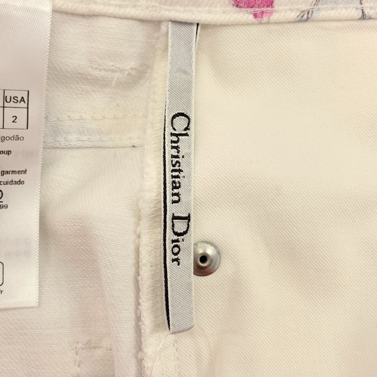 Dior Iviera All Over Pattern Flower Shorts 34 White Multicolor — view 9