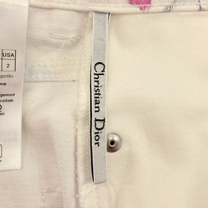 Dior Iviera All Over Pattern Flower Shorts 34 White Multicolor — view 9