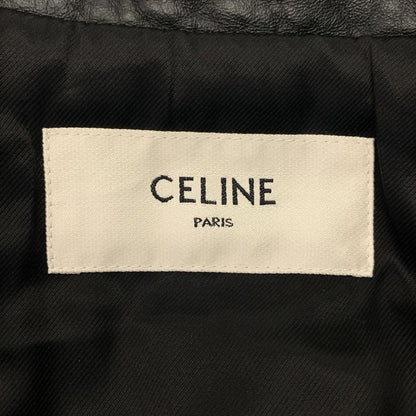 Celine Soft Lambskin Flag Teddy Jacket Bicolor 52 White Black — view 6