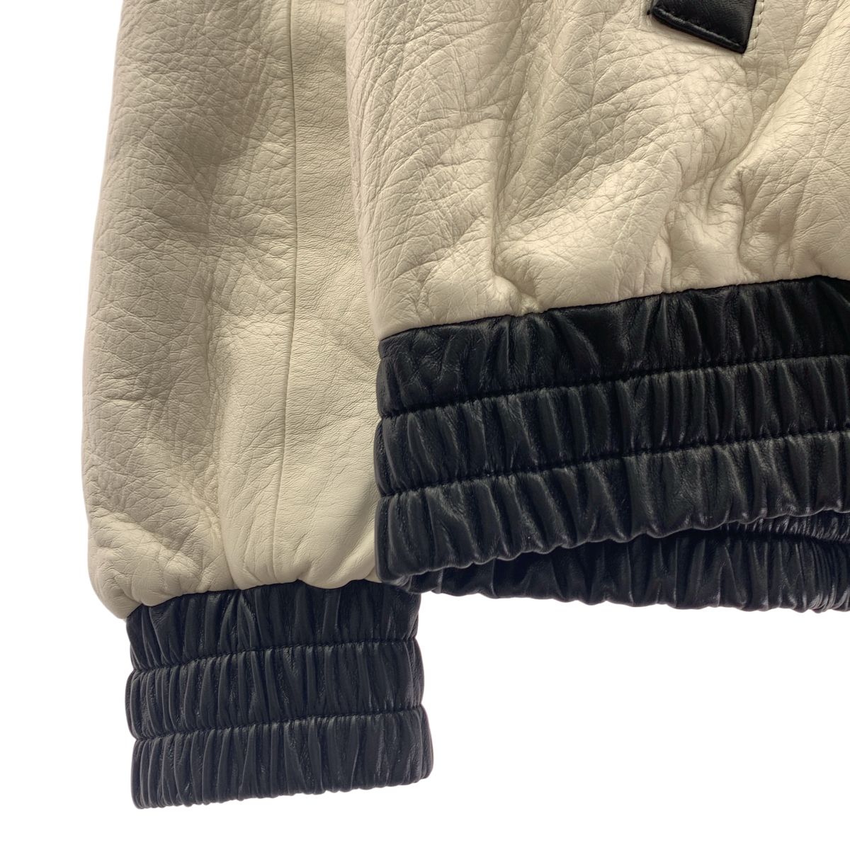 Celine Soft Lambskin Flag Teddy Jacket Bicolor 52 White Black — view 3