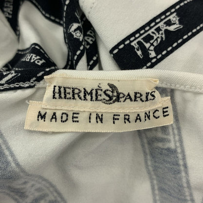 Hermes Bolduc Ribbon Logo T-Shirt SM White Black — view 5