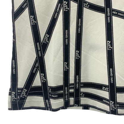 Hermes Bolduc Ribbon Logo T-Shirt SM White Black — view 3