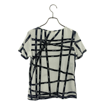 Hermes Bolduc Ribbon Logo T-Shirt SM White Black — view 4
