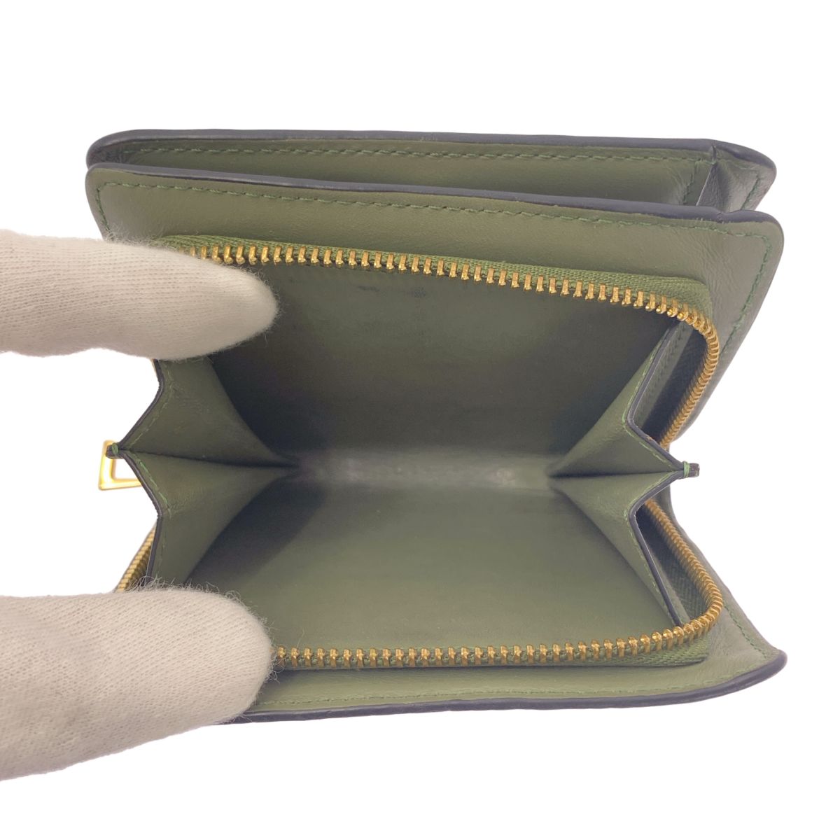Loewe Repeat Anagram Zip Wallet Green — view 3