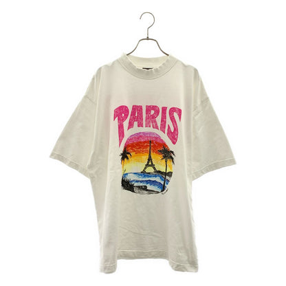 Balenciaga Tropical Print Over Silhouette T-Shirt M White