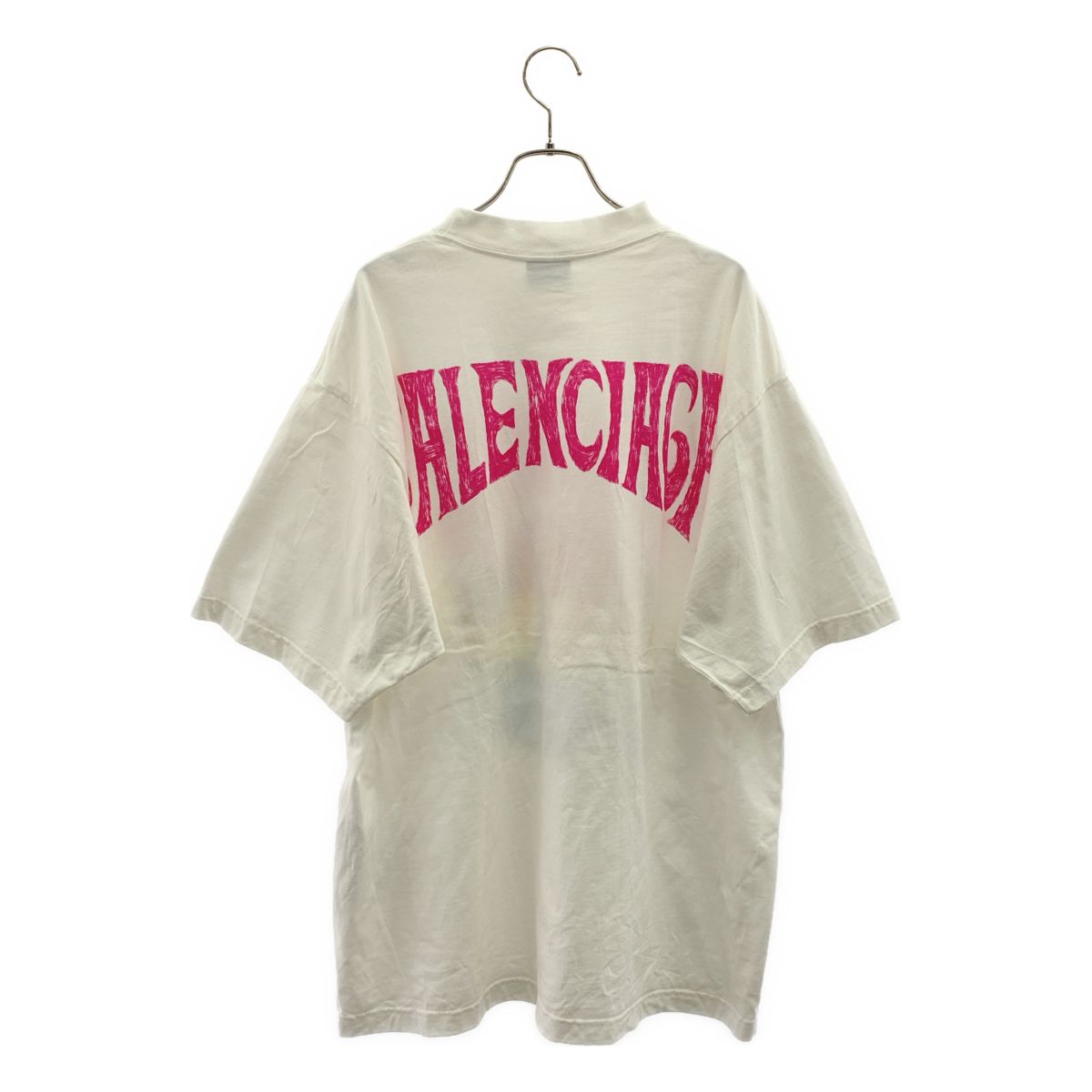 Balenciaga Tropical Print Over Silhouette T-Shirt M White — view 4