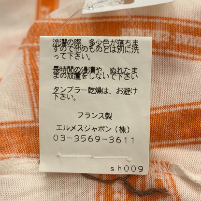 Hermes Bolduc Ribbon Logo T-Shirt SM White Orange — view 8