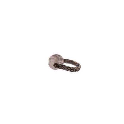 Bottega Veneta Intrecciato Ball Ring Silver Light Pink — view 2