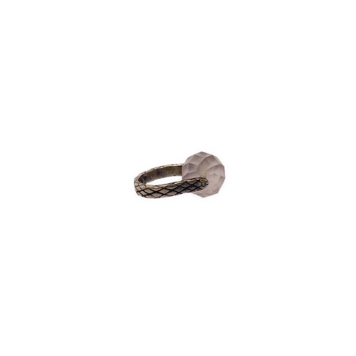 Bottega Veneta Intrecciato Ball Ring Silver Light Pink — view 3