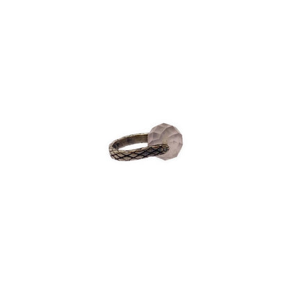 Bottega Veneta Intrecciato Ball Ring Silver Light Pink — view 3