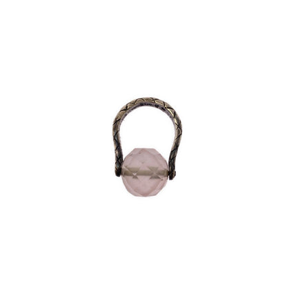 Bottega Veneta Intrecciato Ball Ring Silver Light Pink — view 4