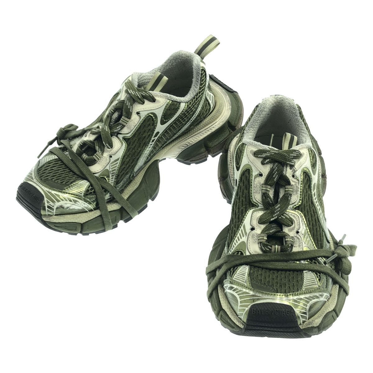 Balenciaga Distressed Sneakers 40 Khaki