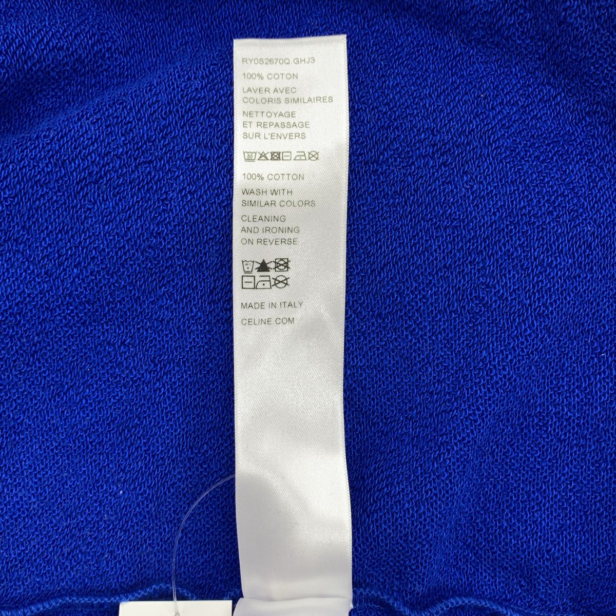 Celine Triomphe Logo Sweatshirt Pullover Hoodie XS Blue — view 7
