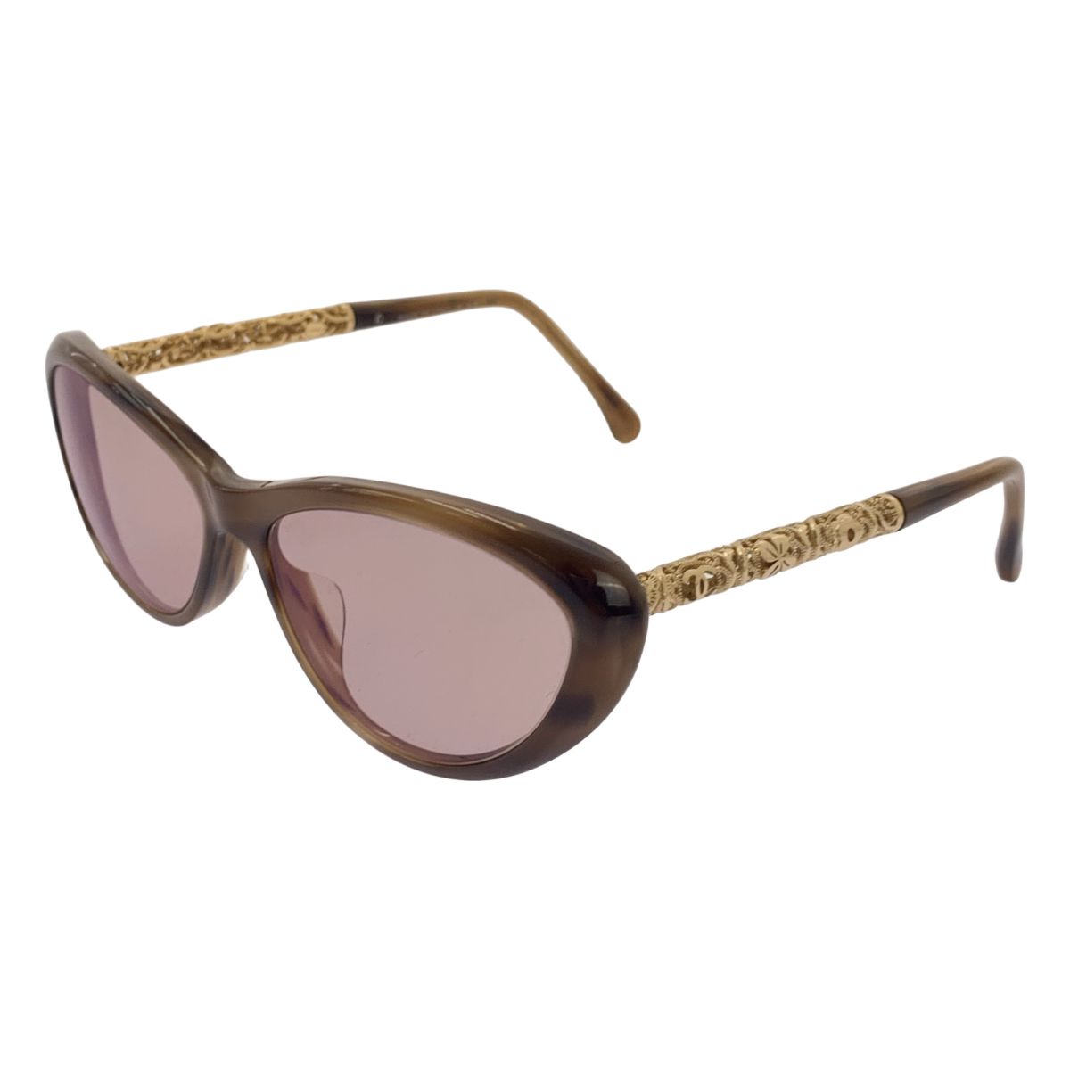 Chanel CC Logo Sunglasses Eyewear 58 15 Brown Gold