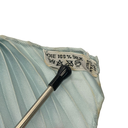 Hermes Neige D'antan Last Year's Snow Pleated Silk All Over Pattern Scarf Blue — view 6