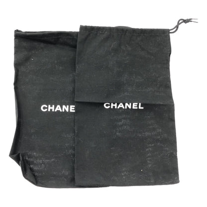 Chanel Leather CC Logo Quilted Flat Shoes 36c Gray Jew — view 9