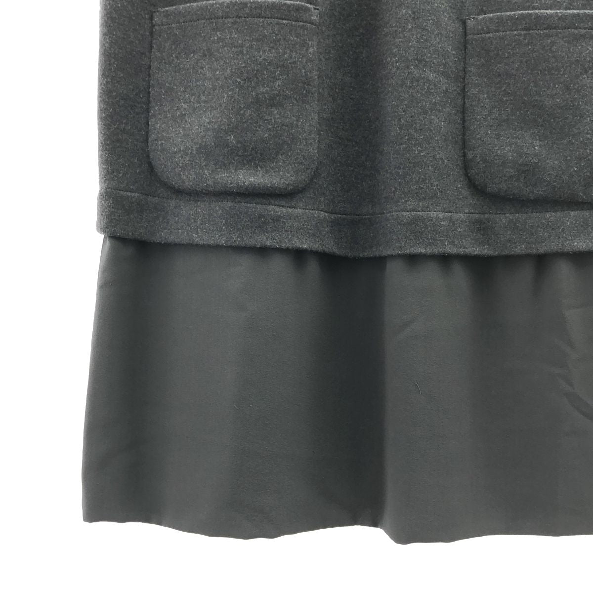 Brunello Cucinelli Wool Silk Contrast Back Zip Dress L Gray — view 3