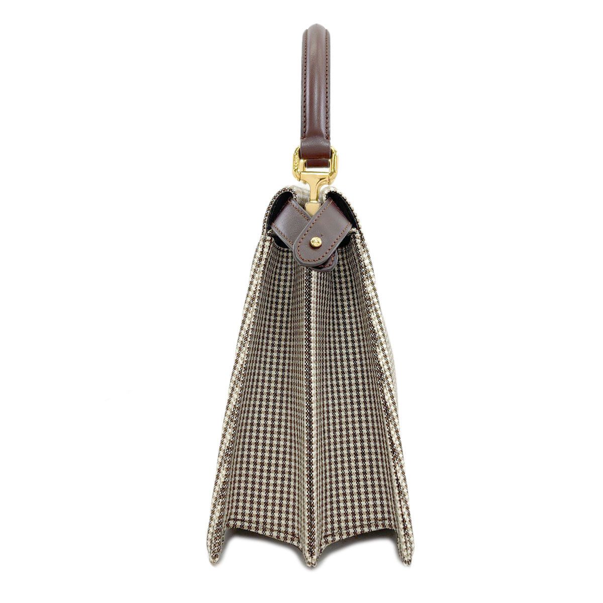 Fendi Peekaboo Icy Plaid Pattern 2-Way Handbag Canvas — view 3