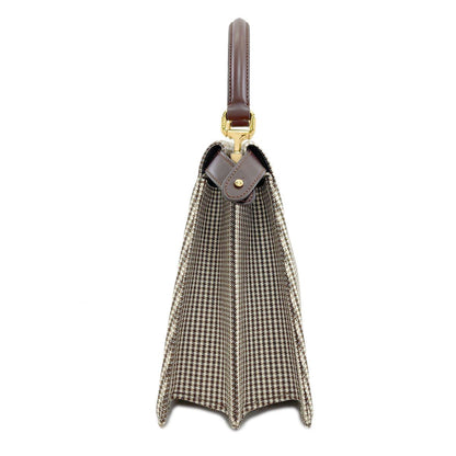 Fendi Peekaboo Icy Plaid Pattern 2-Way Handbag Canvas — view 3