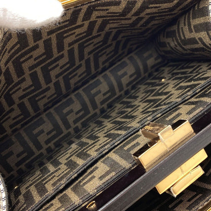 Fendi Peekaboo Icy Plaid Pattern 2-Way Handbag Canvas — view 5
