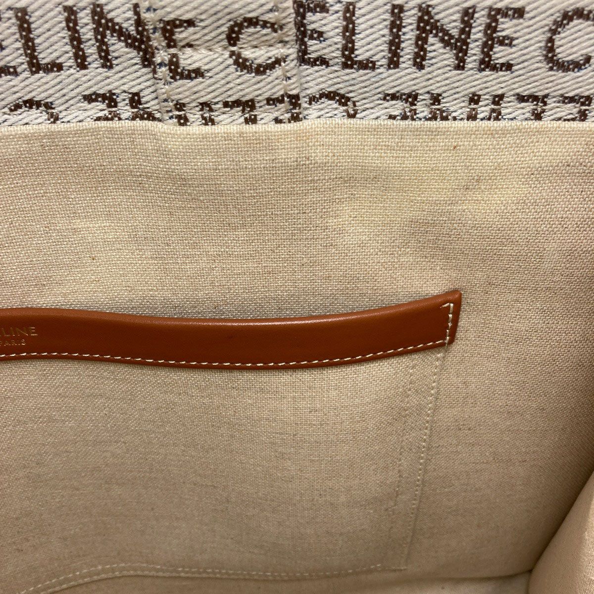 Celine Cabas Thais Large Triomphe Tote Canvas — view 9