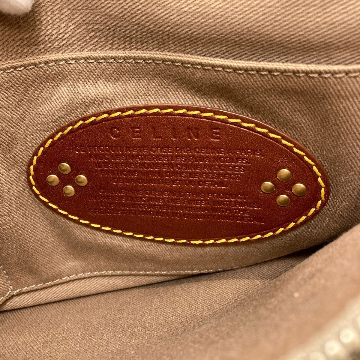Celine Macadam Pattern Handbag Canvas Leather — view 6