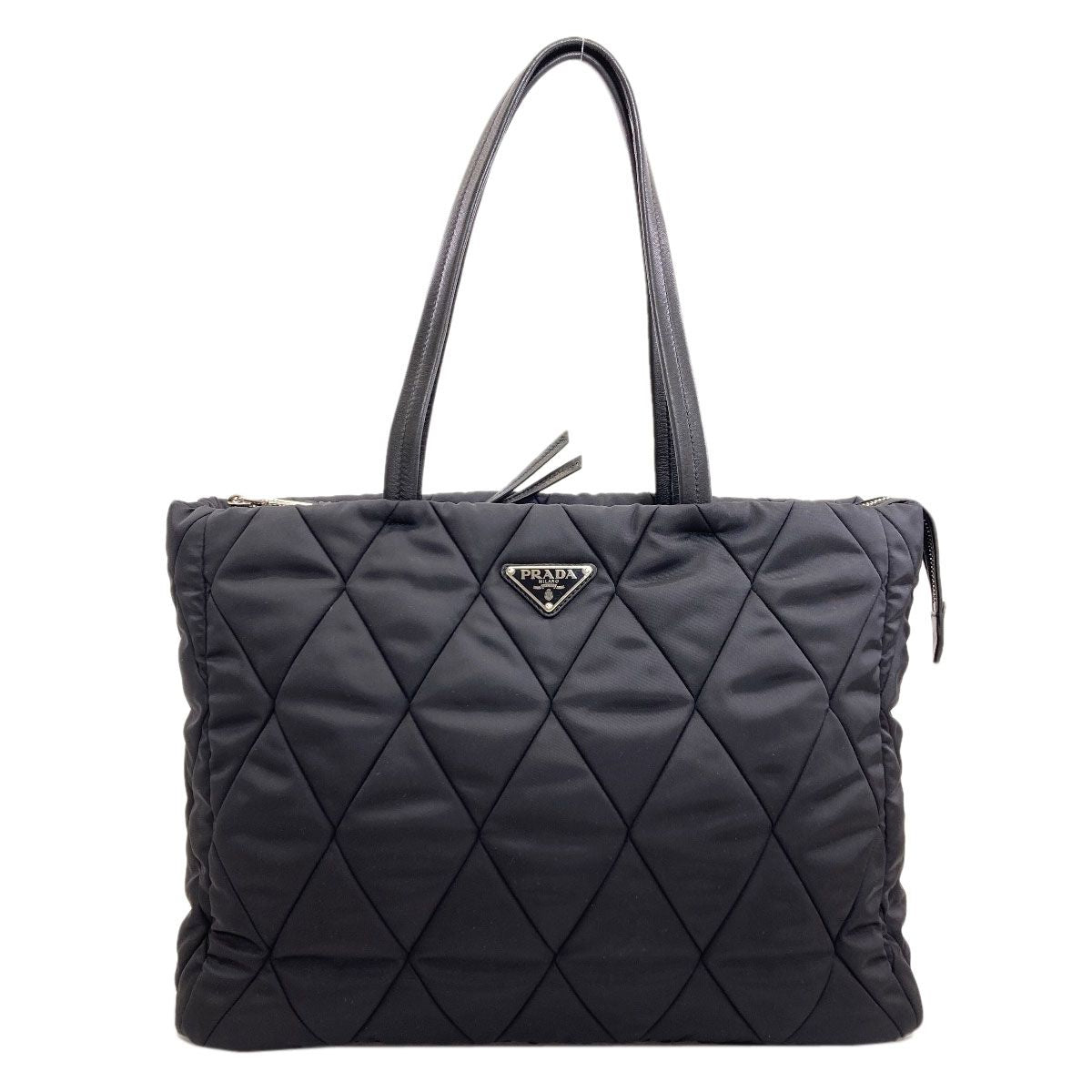 Prada Quilted Logo Tote Nylon