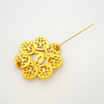 Chanel Brooch Vintage CC Logo Gold Plated — view 6