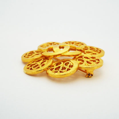 Chanel Brooch Vintage CC Logo Gold Plated — view 3
