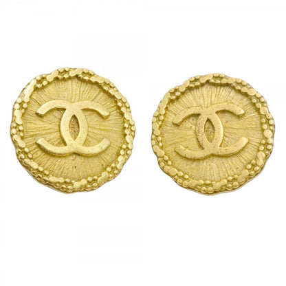 Chanel Earrings Vintage CC Logo Gold Plated