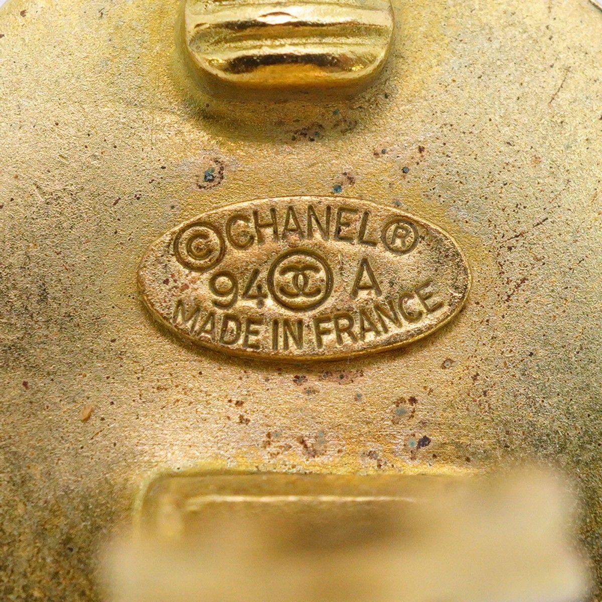 Chanel Earrings Vintage CC Logo Gold Plated — view 4