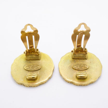 Chanel Earrings Vintage CC Logo Gold Plated — view 7