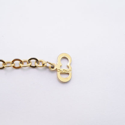 Dior Necklace CD Logo Gold Plated Line Stone — view 5