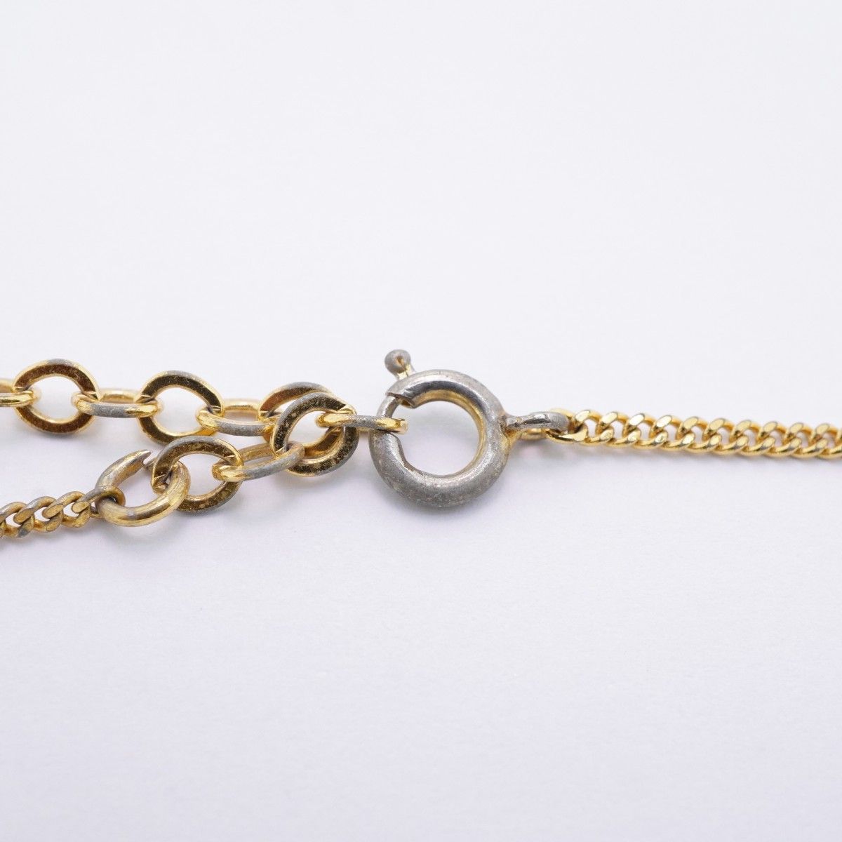 Dior Necklace CD Logo Gold Plated Line Stone — view 4