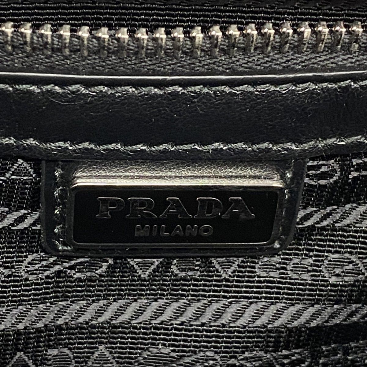 Prada Handbag Saffiano Leather Black Silver 2-Way Bag — view 5