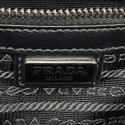 Prada Handbag Saffiano Leather Black Silver 2-Way Bag — view 5