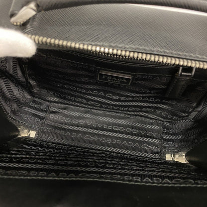 Prada Handbag Saffiano Leather Black Silver 2-Way Bag — view 4