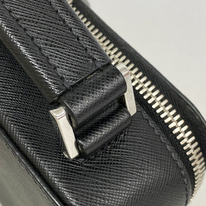 Prada Handbag Saffiano Leather Black Silver 2-Way Bag — view 7