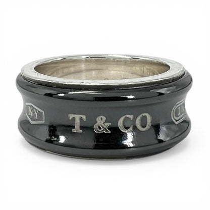 Tiffany & Co 925 Titanium Narrow Ring Black Silver