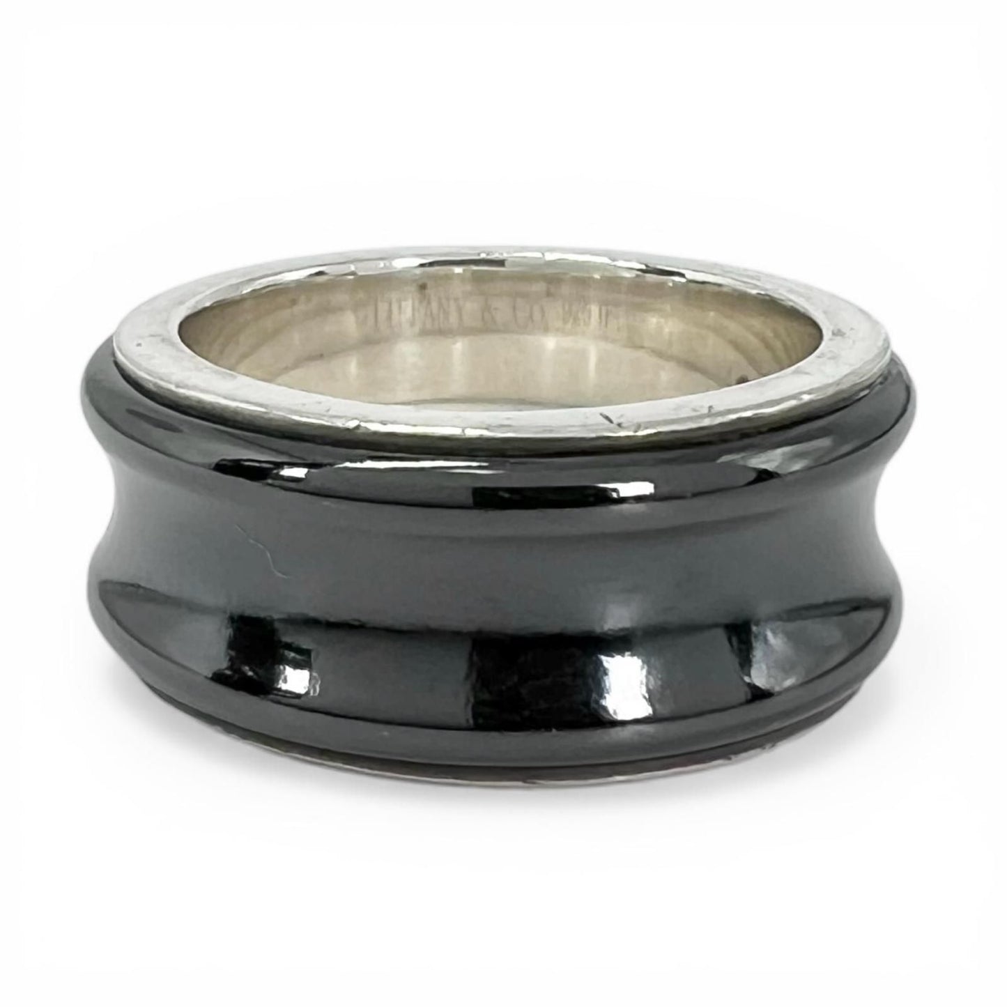 Tiffany & Co 925 Titanium Narrow Ring Black Silver — view 2