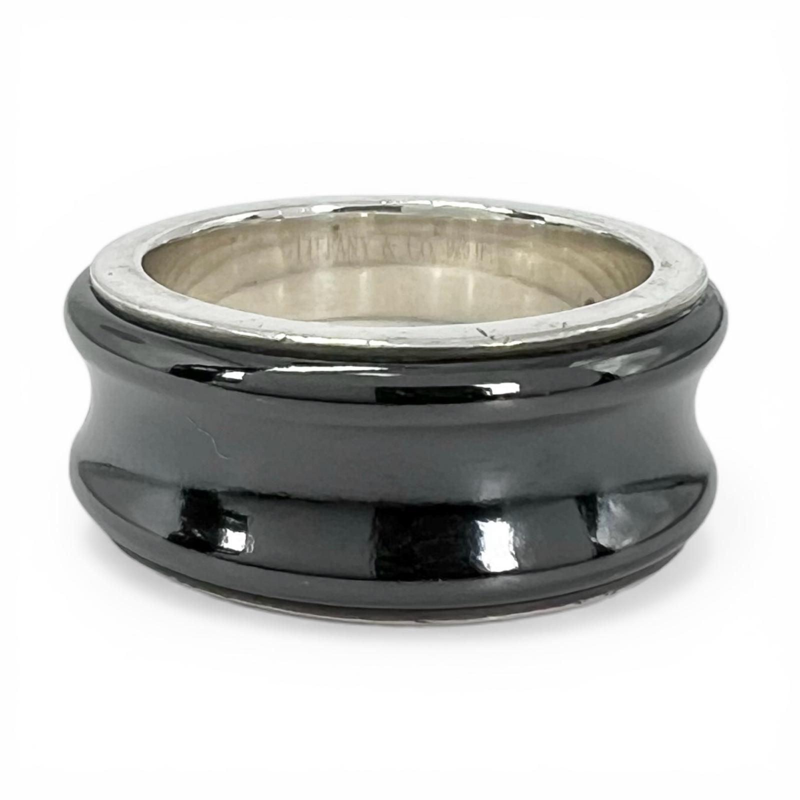 Tiffany & Co 925 Titanium Narrow Ring Black Silver — view 2