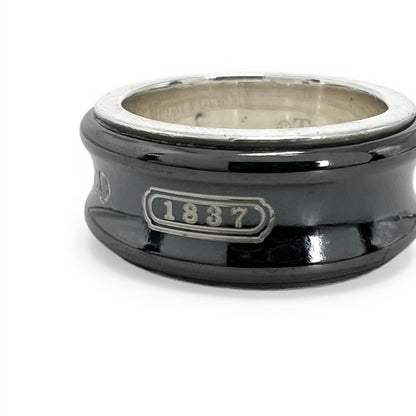 Tiffany & Co 925 Titanium Narrow Ring Black Silver — view 4