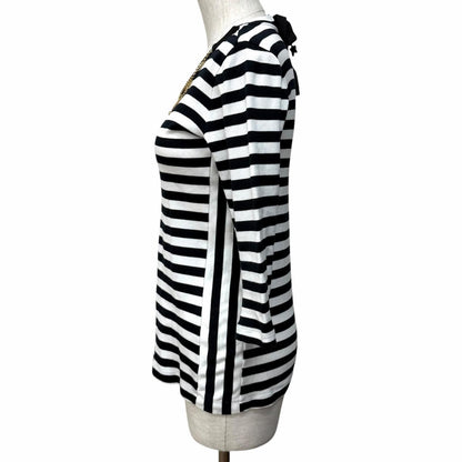 Louis Vuitton Cotton 100% Border Chain Decor Crew Neck 3/4 Sleeve Top White — view 2