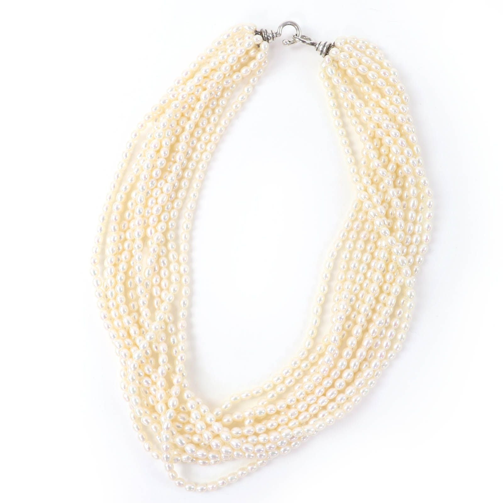 Tiffany & Co Torsade Necklace Pearl 925 White Silver