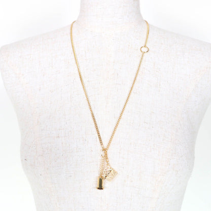 Loewe Anagram Cube Chain Necklace Pendant Gold — view 4