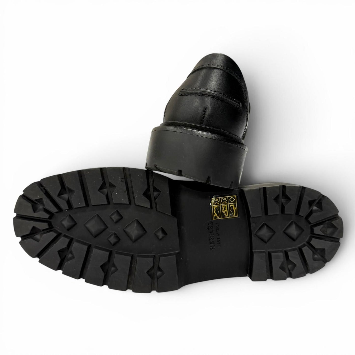 Hermes Moccasins Icon Silver Kelly Leather Loafers Black — view 6