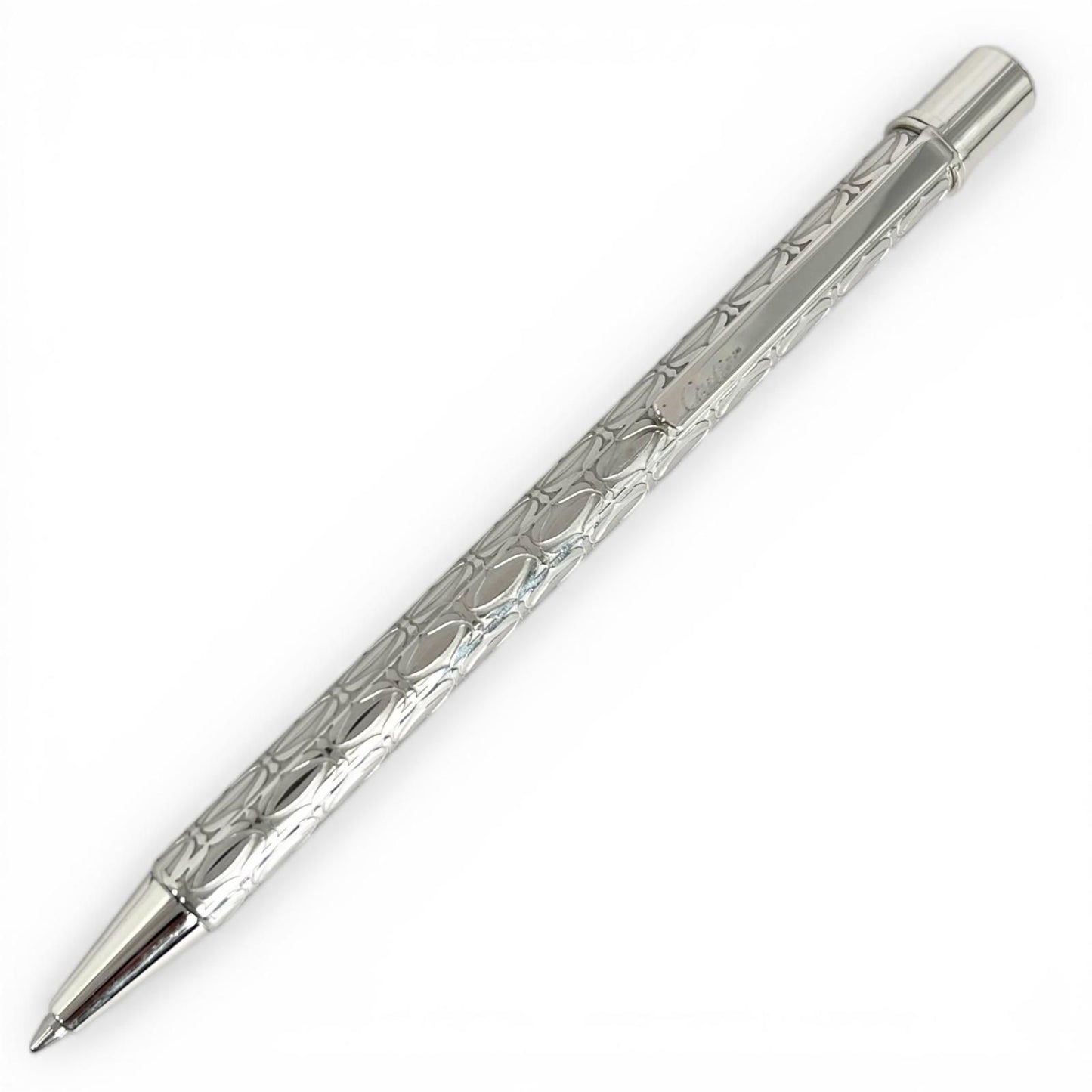 Cartier Happy Birthday 2C C de Cartier Twist Ballpoint Pen Silver