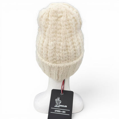 Moncler Grenoble Berretto Tricot Alpaca Blend Logo Patch Cable Knit Cap Beanie — view 4
