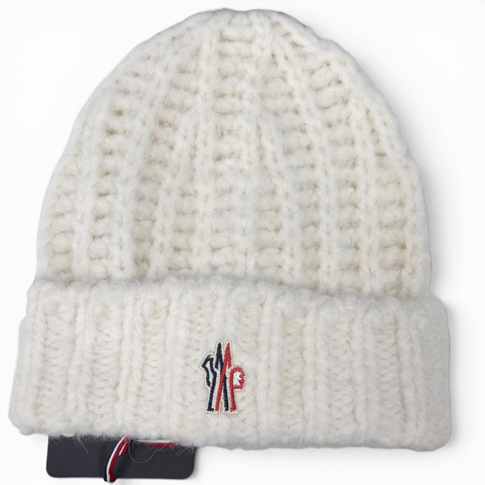 Moncler Grenoble Berretto Tricot Alpaca Blend Logo Patch Cable Knit Cap Beanie — view 5