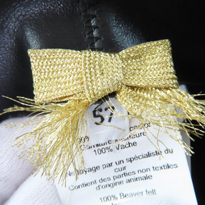 Hermes Gold Chaine D'ancre Beaver Felt Hat Black 57 — view 9